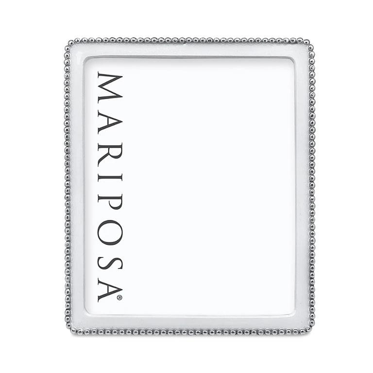 Mariposa Beaded White Picture Frame, 8 x 10