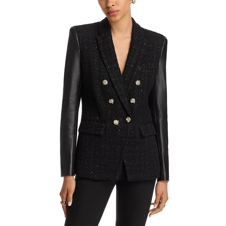 Generation Love Emilio Faux Leather Tweed Blazer
