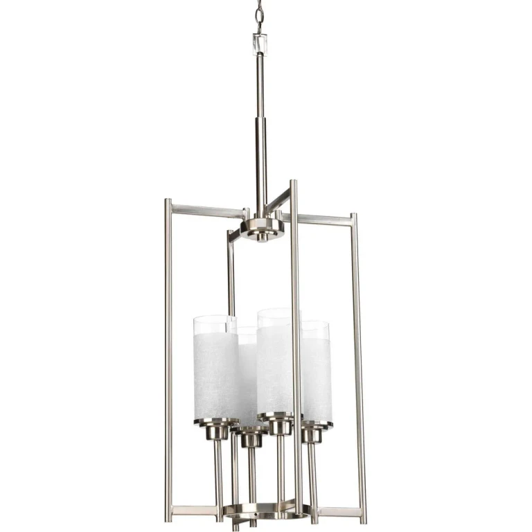 Brushed Nickel Four Light Foyer Pendant from the Alexa Collection
