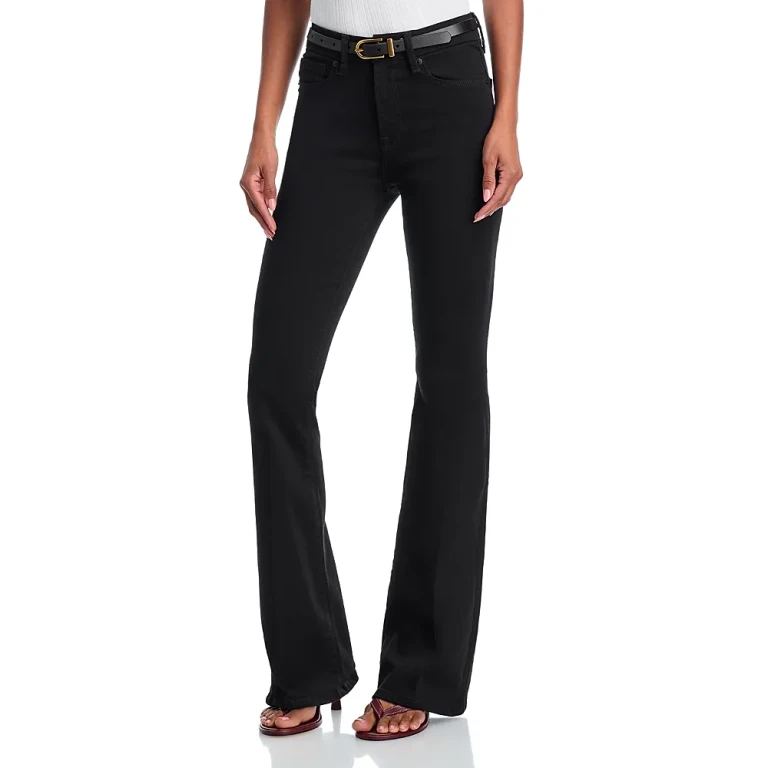 Good American Never Fade High Rise Flare Jeans in Black001