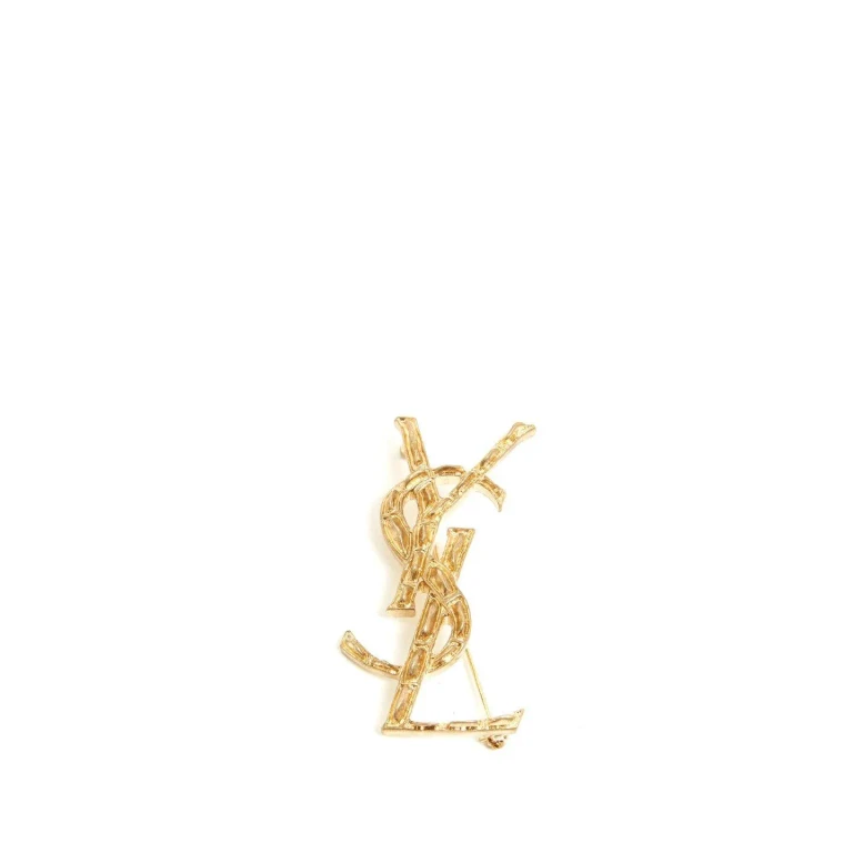 Saint Laurent Monogram Metal Brooche