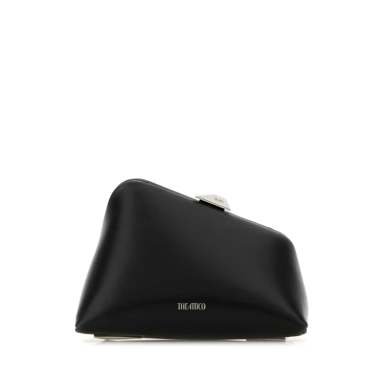 The Attico Black Leather Midnight Clutch - Women