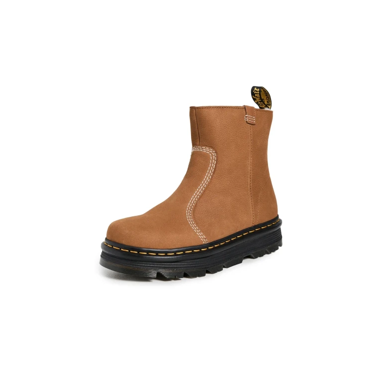 Dr. Martens Zebzag Rigger Slip On Nubuck Boots Desert Brown 9