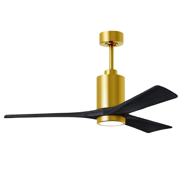 Patricia 6-Speed DC 52" Ceiling Fan w/ Integrated Light Kit in Brushed Brass with Matte Black blades