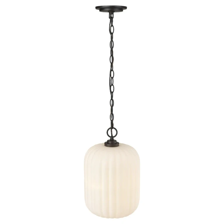 Oil Rubbed Bronze One Light Pendant from the Cabot Collection