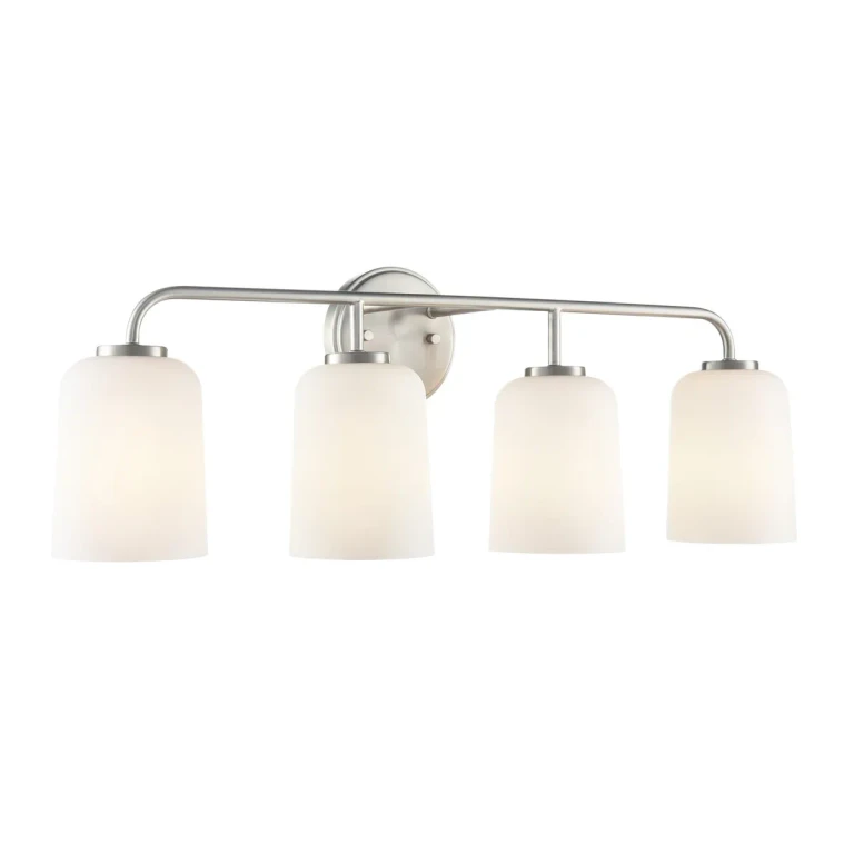 Brushed Nickel Bathroom Vanity Light from the Laphia Collection