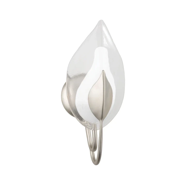 Silver Leaf One Light Wall Sconce from the Blossom Collection