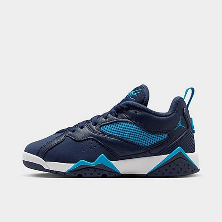 Jordan Big Kids Air MVP 92 Basketball Shoes in Obsidian/White/Dark Powder Blue Size: 3.5