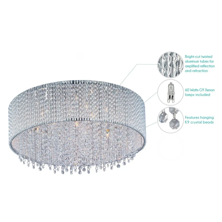 ET2 Spiral 7-Light Xenon Flush Mount in Polished Chrome - E23133-10PC