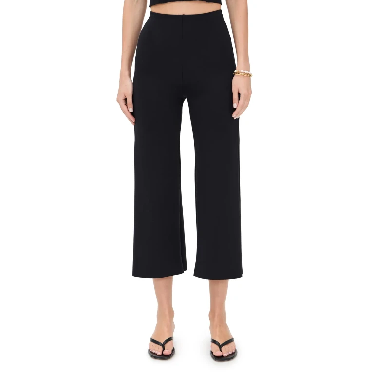 Commando Neoprene Cropped Wide Leg Pants Black XL