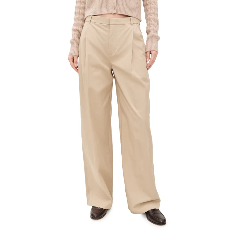 Vince Camille Wide Leg Trousers Lt Wheatstone Check 16