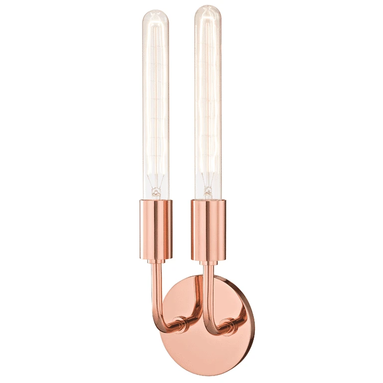 Mitzi Ava 2-Light 17" Wall Sconce in Polished Copper