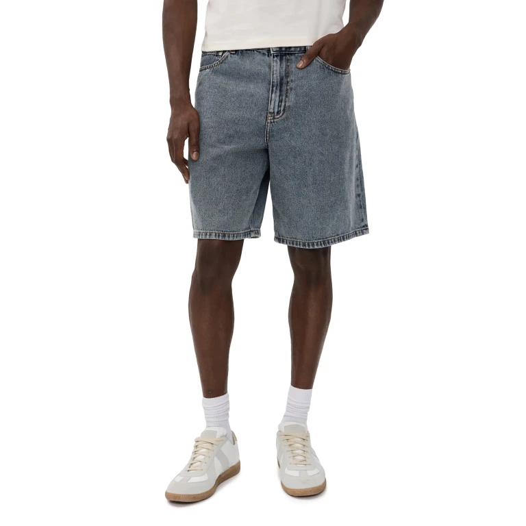 Les Deux Ryder Ice Blue Denim Shorts Light Indigo Wash 34