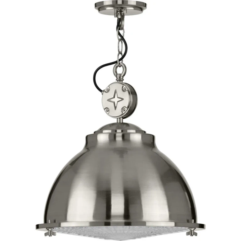 Brushed Nickel One Light Pendant from the Medal Collection