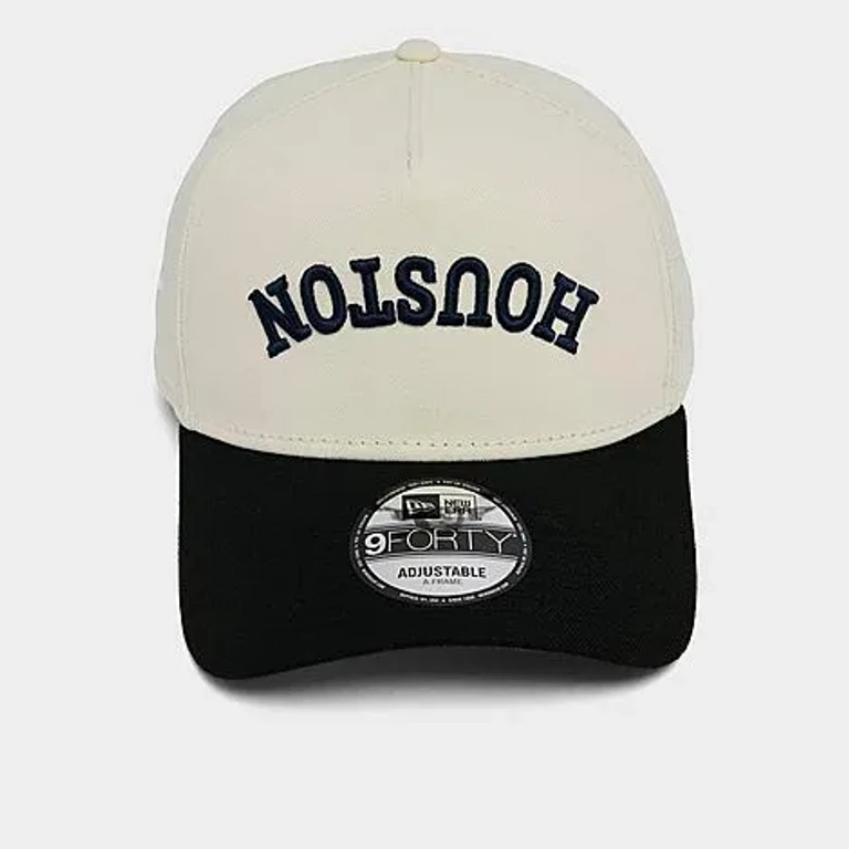 New Era Houston Astros MLB 9FORTY Upside Down Tonal A-Frame Snapback Hat in Chrome/Official Team Color