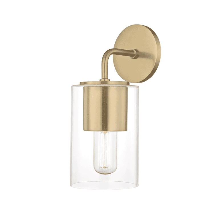 Mitzi Lula 1-Light Wall Sconce in Aged Brass