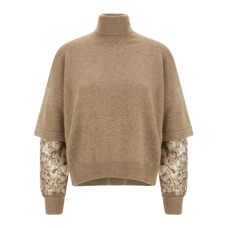 Brunello Cucinelli Sequin Sleeve Sweater
