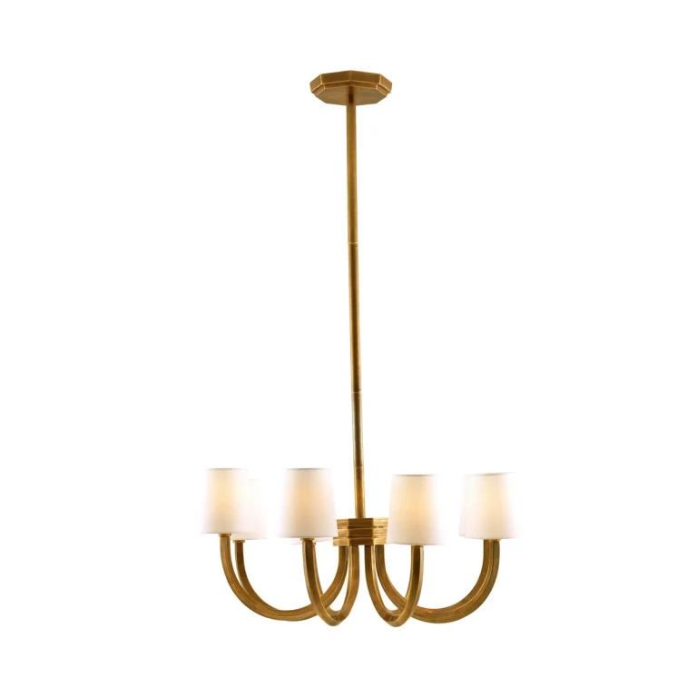 Vintage Brass Eight Light Chandelier from the Gaetano Collection