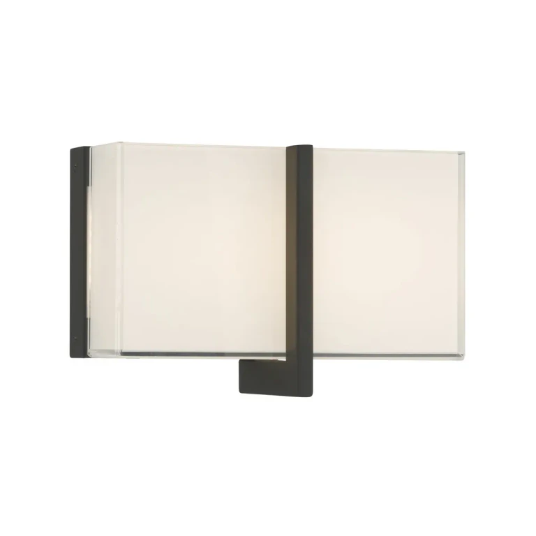 Dark Matte Black LED Bathroom Vanity Light from the High Rise Collection