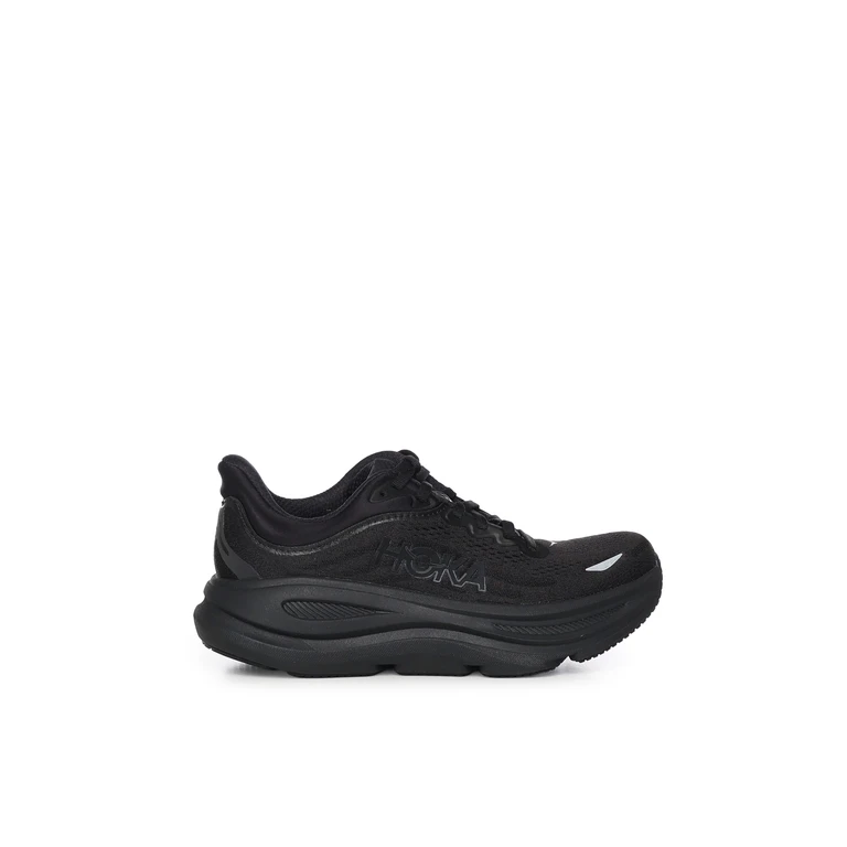 Hoka bondi 9 White Low Top Sneakers With Maxi Logo Lettering On The Side In Tech Fabric Unisex