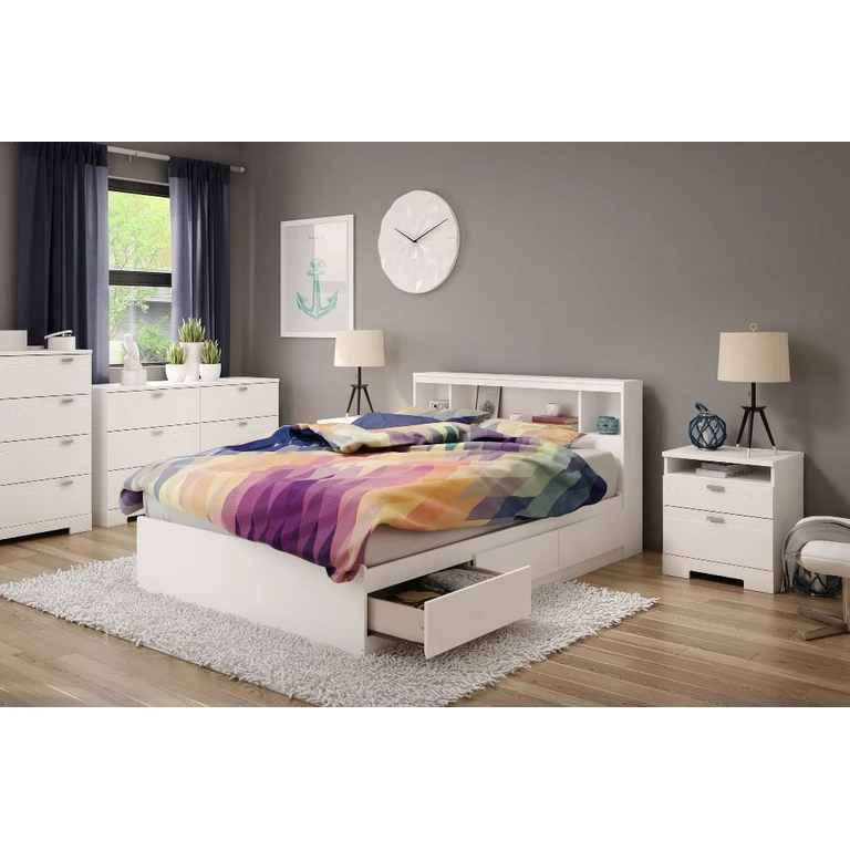 Reevo Full Mates Bed With Bookcase Headboard - South Shore