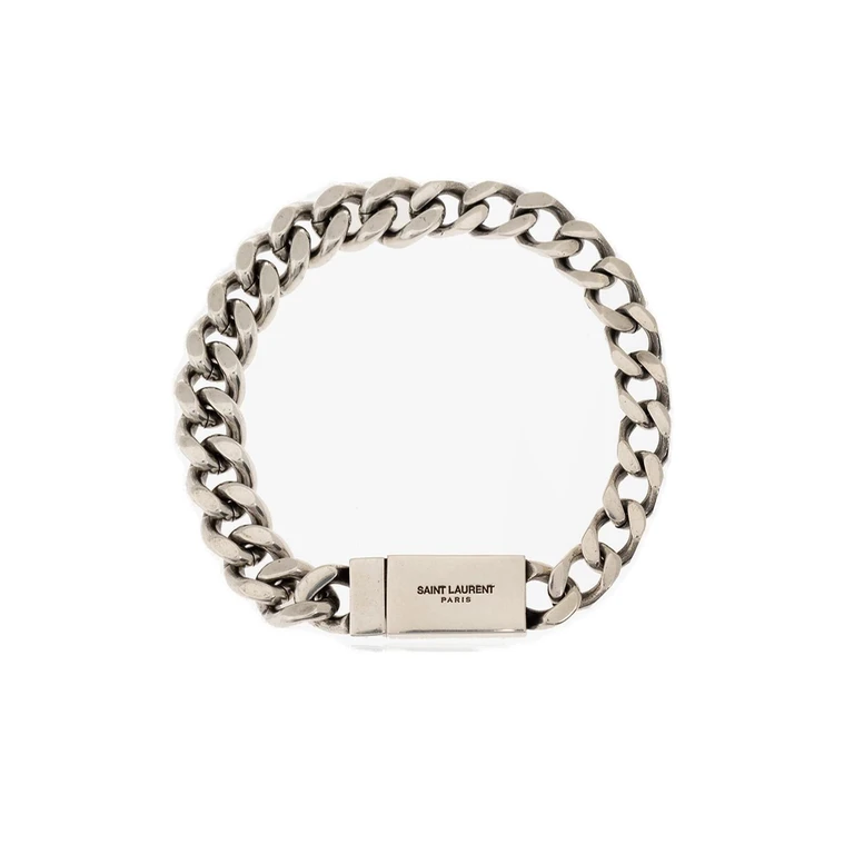 Saint Laurent Logo Engraved Chained Bracelet