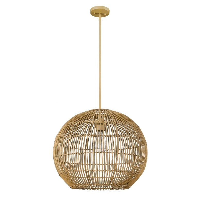 Tan Metal with Camel Rattan Pendant from the Berkshire Collection