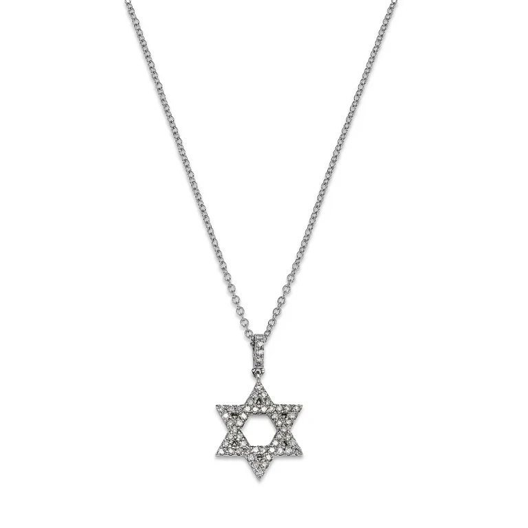 Bloomingdale's Diamond Star of David Pendant Necklace Earrings in 14K White Gold, 0.25 tcw