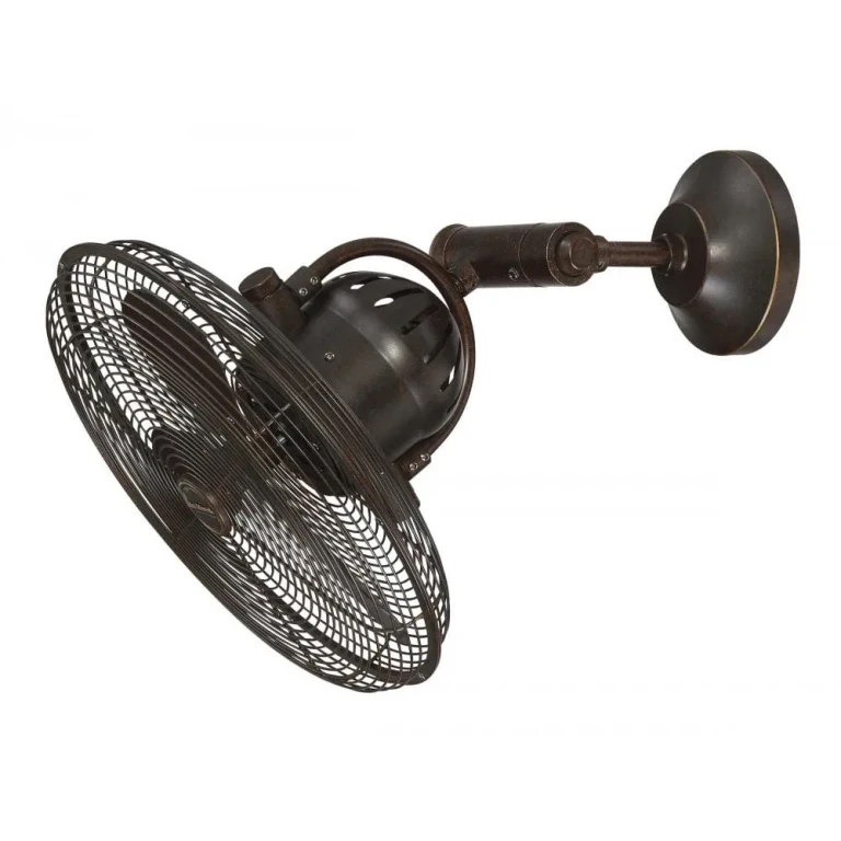 Aged Bronze Textured Wall Mount Fan from the Bellows IV Indoor Outdoor Collection
