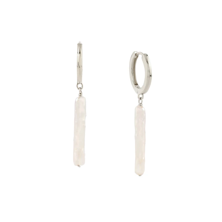 Nora Pearl Huggies Sterling Silver