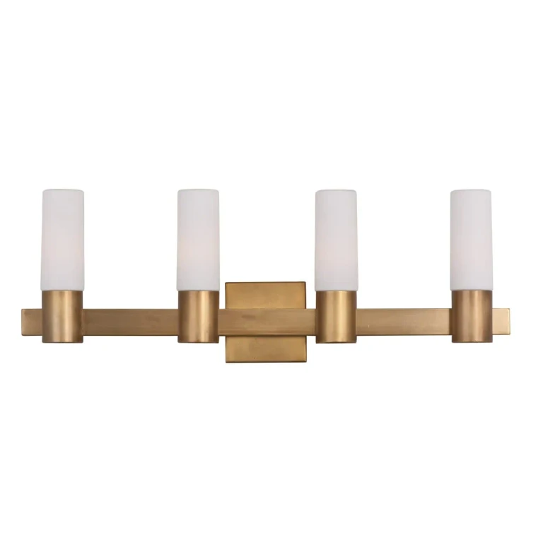 Natural Aged Brass Four Light Bath Vanity from the Contessa Collection