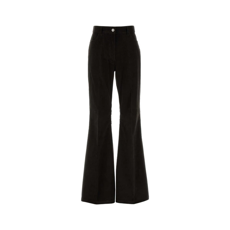 Ferragamo Dark Brown Corduroy Flared Pant