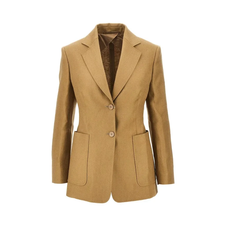 MAX MARA Single-breasted linen jacketr Woman 40