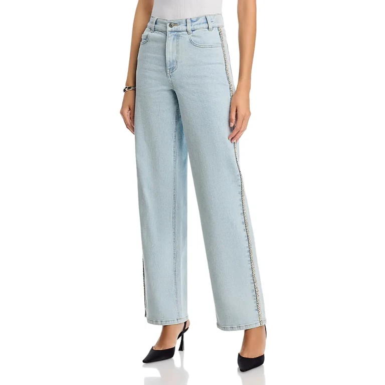 Generation Love Erika Crystal Embellished High Rise Jeans in Light Blue