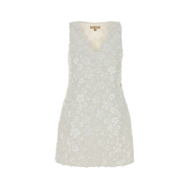 Michael By Michael Kors Embellished Stretch Polyester Mini Dress White Abiti - Women