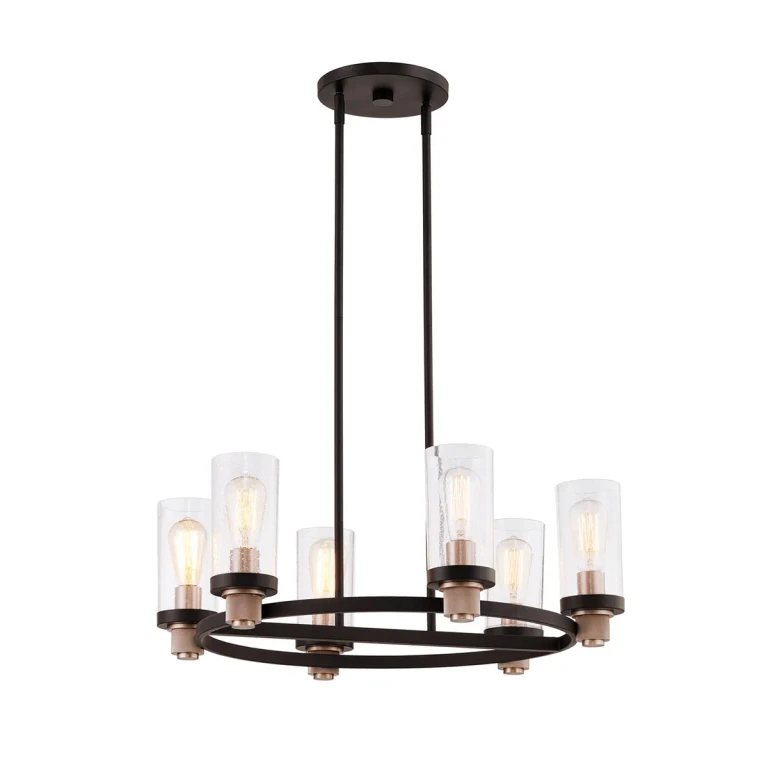 Matte Black Brass Chandelier from the Fusion Collection