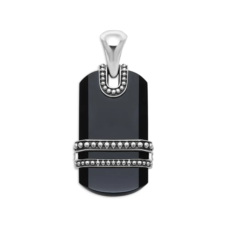 Lagos Men's Sterling Silver Anthem Onyx Dog Tag Amulet Pendant - Exclusive