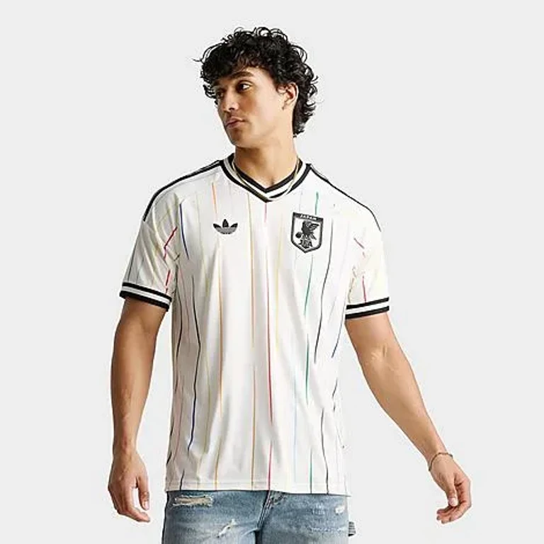 adidas Men's Japan 2026 Away Replica Soccer Jersey in Off White/Black Size: Small