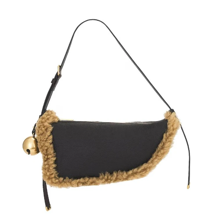 Burberry Moss Ladies Small Shield Leather Shoulder Bag