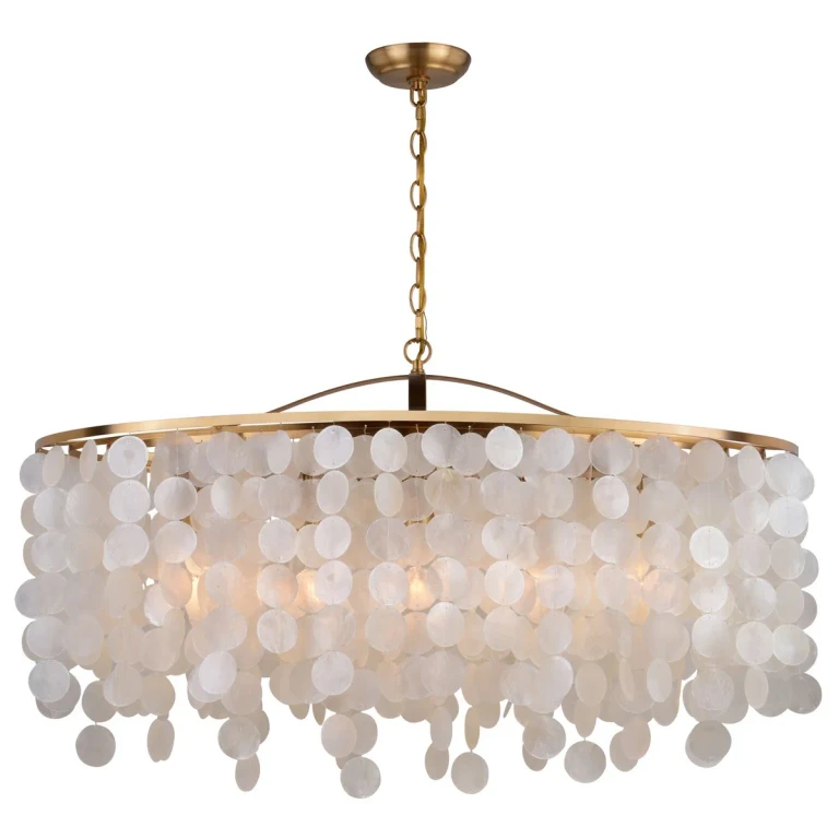 Natural Brass Linear Chandelier from the Elsa Collection