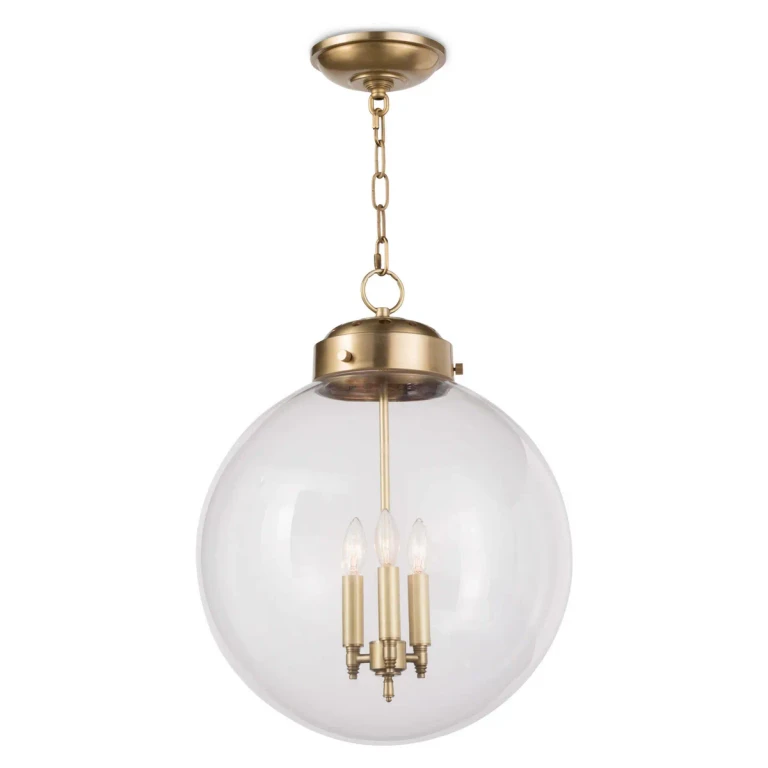 Natural Brass Pendant from the Globe Collection