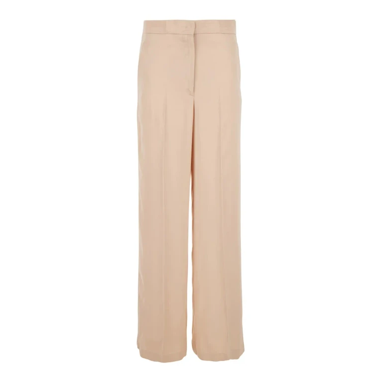 Jucca Pink Pants With Hidden Front Closure And Side Pockets In Viscose Woman