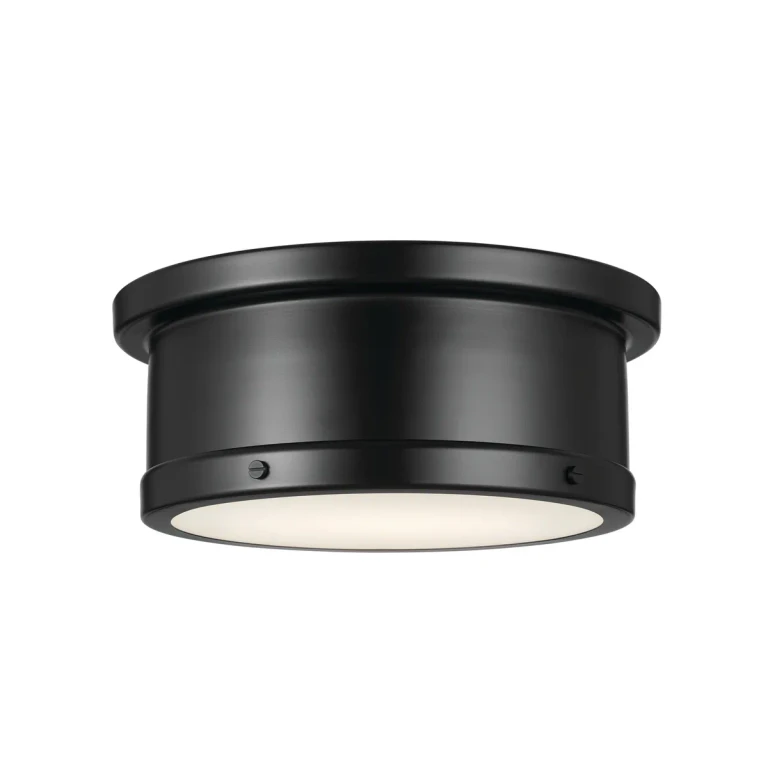Black Two Light Flush Mount from the Serca Collection