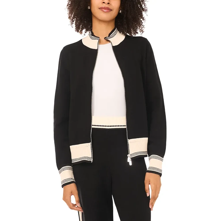 Vince Camuto Contrast Trim Track Jacket