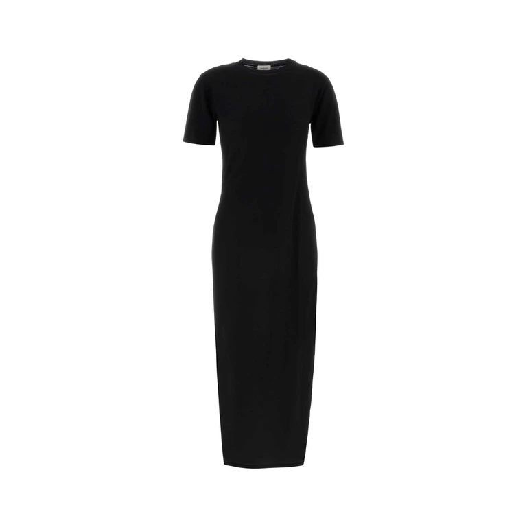 Saint Laurent Black Wool Dress Noir Exterior: Abiti - Women