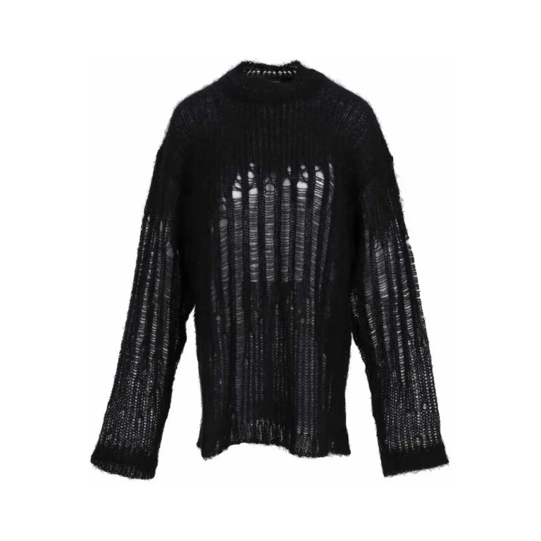Ann Demeulemeester Pull Col Rond - Noir