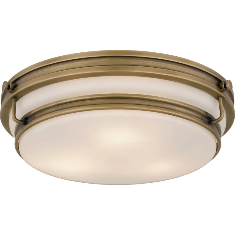 Weathered Brass Flush Mount from the Grafton Collection