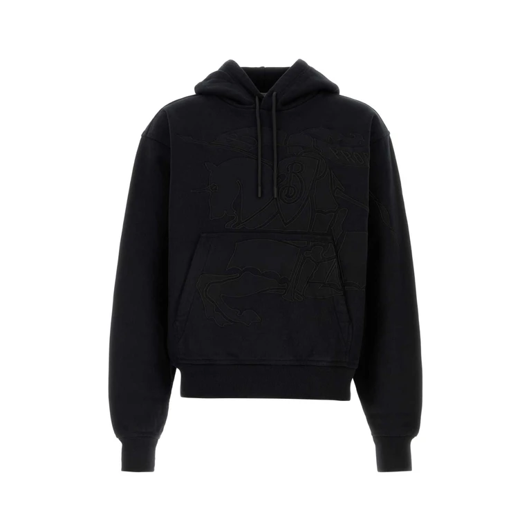 Black Cotton Blend Sweatshirt Exterior: Polyester Felpe - Men