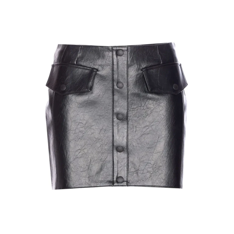 Patrizia Pepe Glam Rock Miniskirt With Buttons