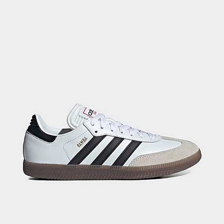 adidas Men's Originals Samba Indoor Soccer Shoes in Cloud White/Core Black/Vivid Red Size: 7.5